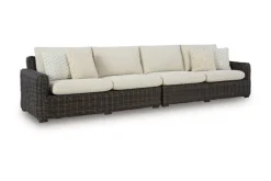 Kimora Outdoor 2 Piece Sectional In Beige/Dark Brown