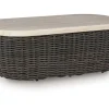 Kimora Outdoor Coffee Table In Beige/Dark Brown