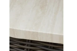 Kimora Outdoor Coffee Table In Beige/Dark Brown