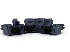 Kingston 6 Piece 3 Power Sectional W/ 3 Power Armless Recliner In Canyon Ocean