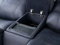 Kingston 3 Power Console Loveseat In Ocean Blue