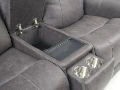 Kingston 3 Power Console Loveseat In Ocean Blue