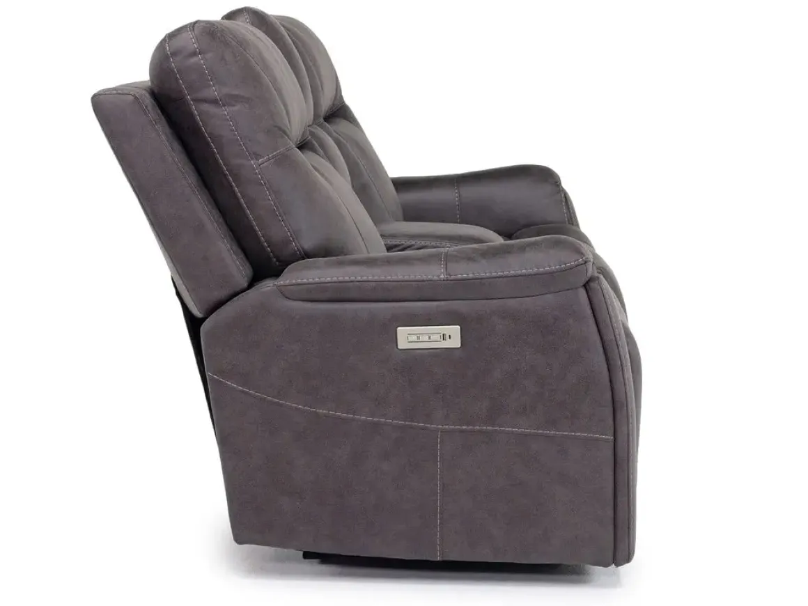 Kingston 3 Power Console Loveseat In Ocean Blue