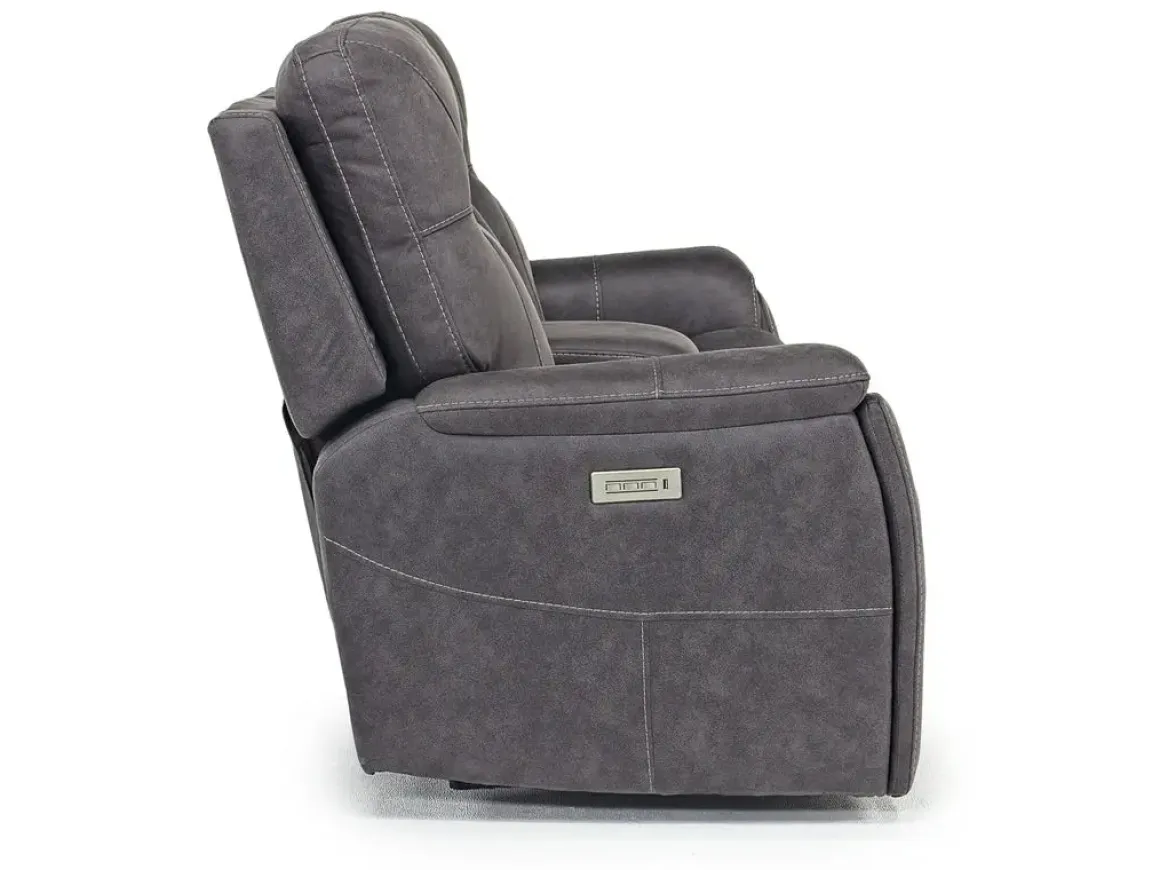 Kingston 3 Power Console Loveseat In Ocean Blue