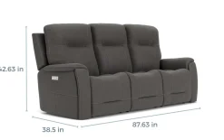 Kingston 3 Power Sofa & Console Loveseat In Ocean Blue