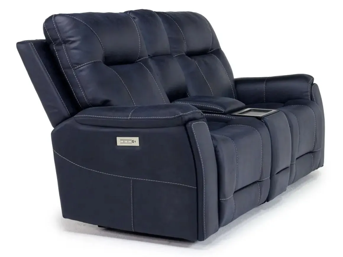 Kingston 3 Power Theater Console Loveseat W/ Immersive Sound In Canyon Ocean