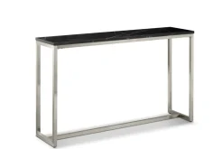 Kira Sofa Table In Black/Brushed Nickel