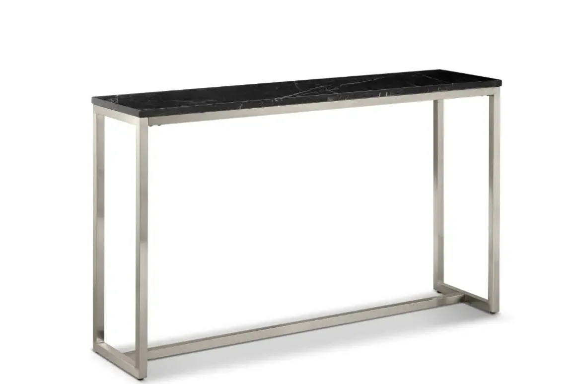 Kira Sofa Table In Black/Brushed Nickel
