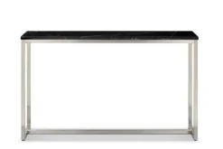 Kira Sofa Table In Black/Brushed Nickel