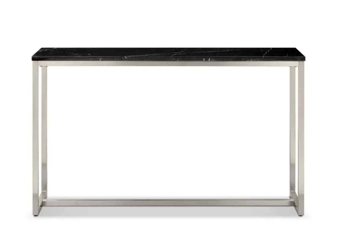 Kira Sofa Table In Black/Brushed Nickel