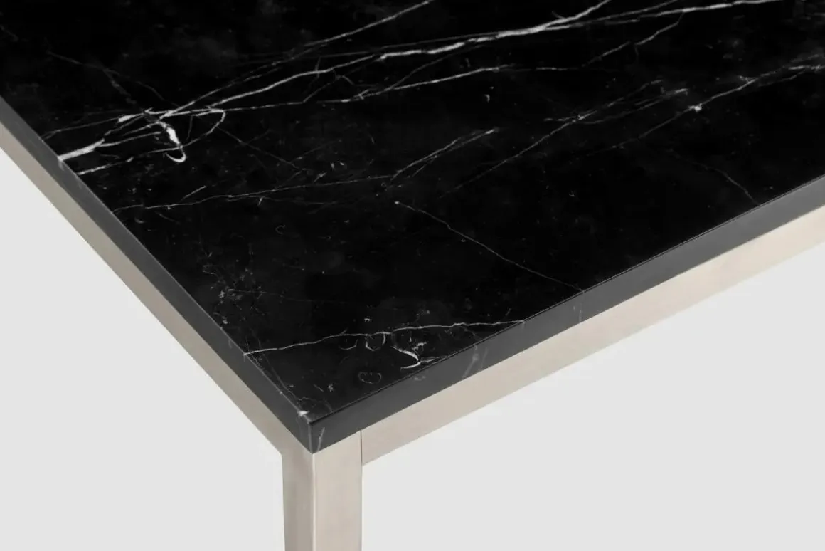 Kira Sofa Table In Black/Brushed Nickel