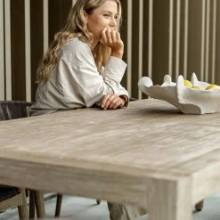 Kirkham Outdoor Dining Table In Brown