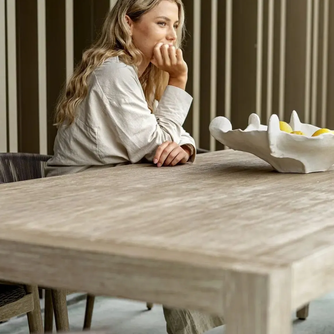 Kirkham Outdoor Dining Table In Brown