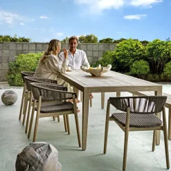Kirkham Outdoor Dining Table In Brown