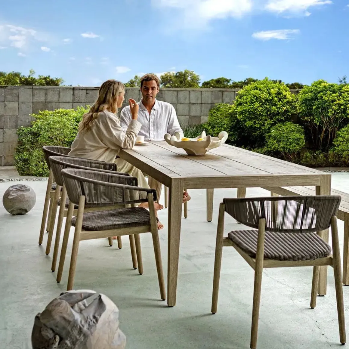 Kirkham Outdoor Dining Table In Brown