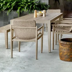 Kirkham Outdoor Dining Table In Brown