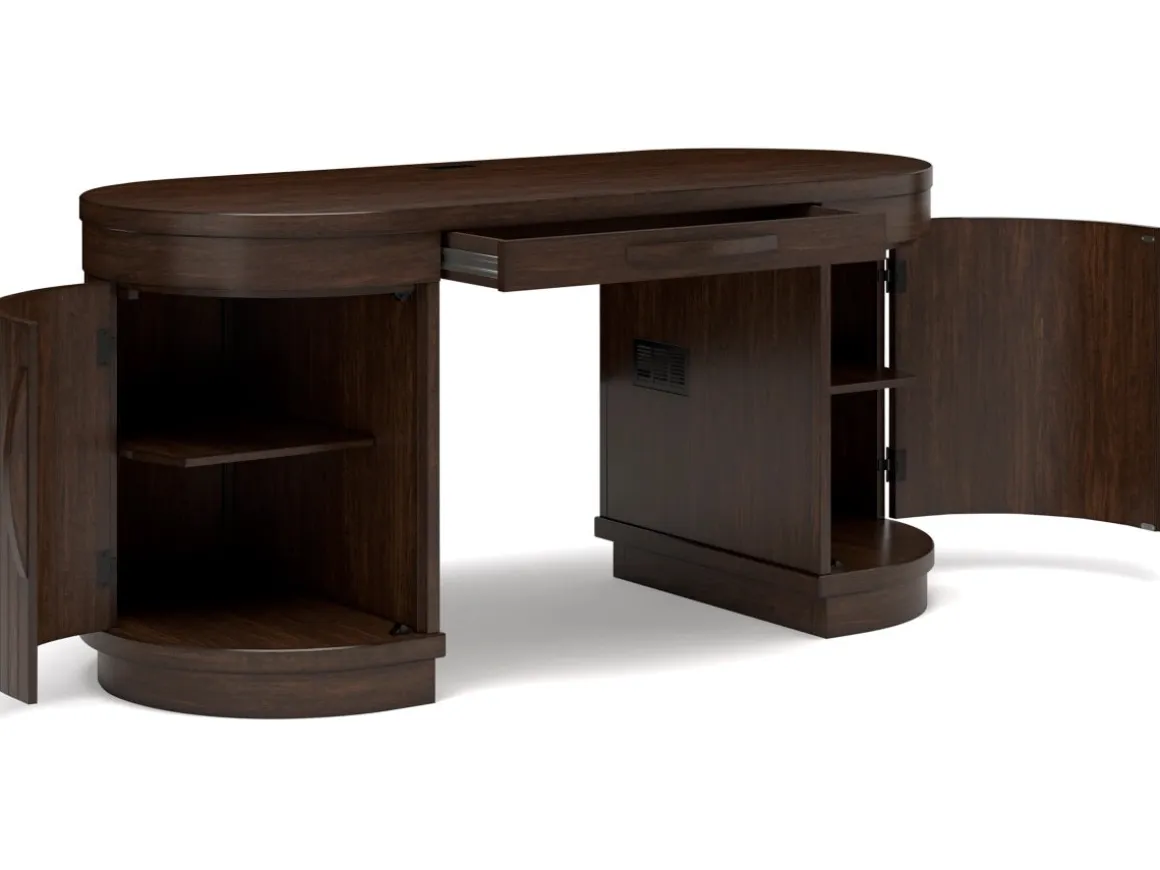 Korestone Office Desk In Warm Brown