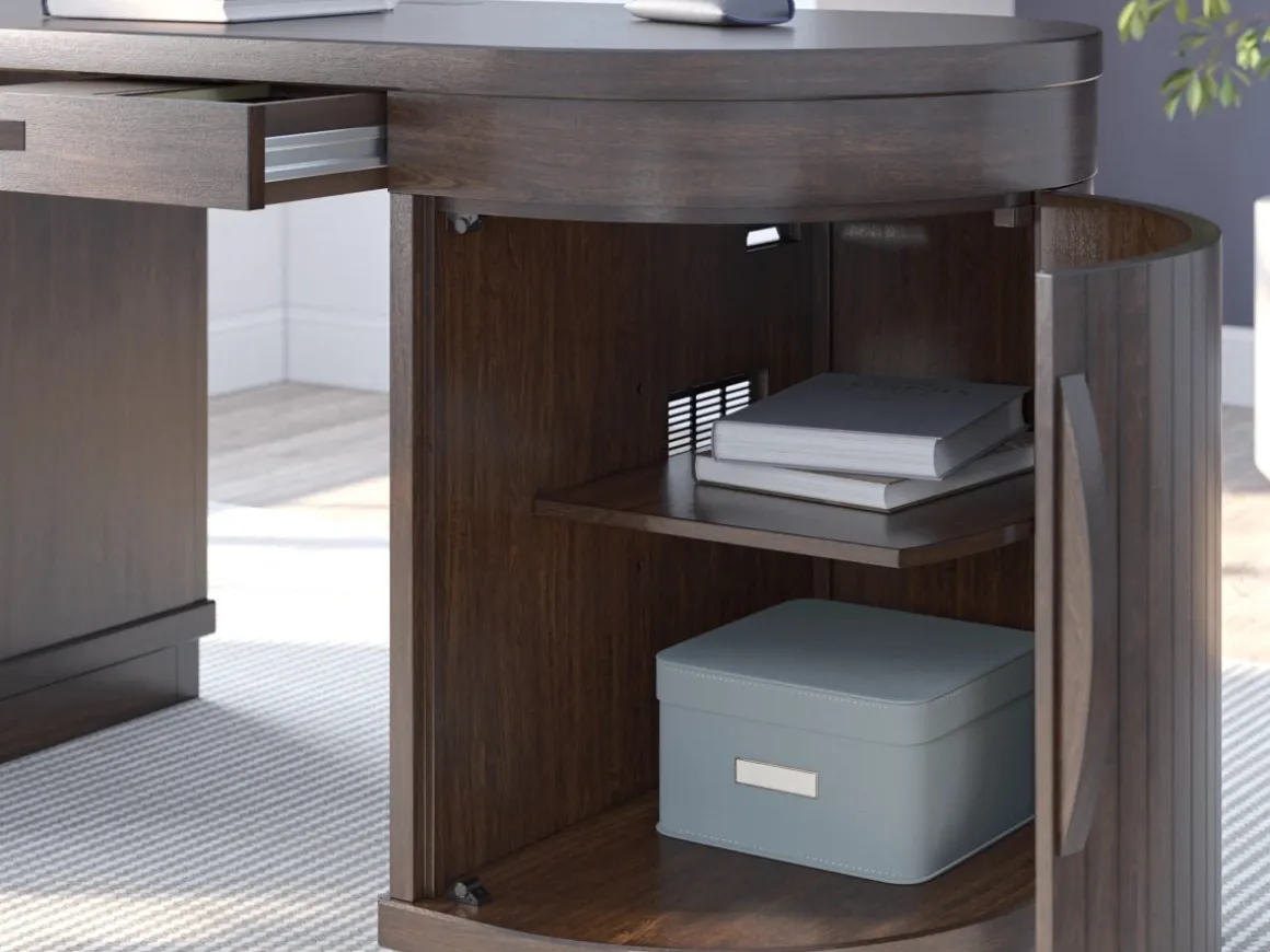 Korestone Office Desk In Warm Brown