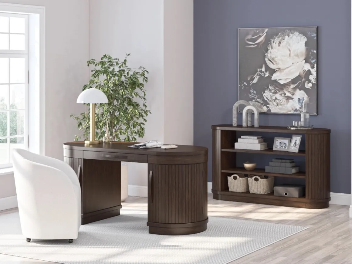 Korestone Office Desk In Warm Brown