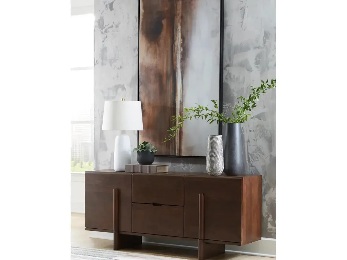 Kydler Media Console In Medium Brown