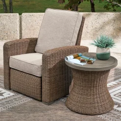 Laguna Heights Outdoor Round End Table In Beige