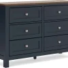 Landocken Dresser In Brown/Blue