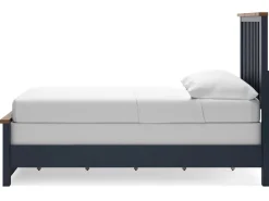 Landocken Panel Bed In Brown/Blue, Twin