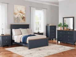 Landocken Panel Bed In Brown/Blue, Twin