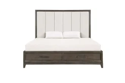 Landon Upholstered Panel Bed In Walnut, Queen