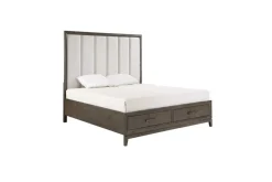 Landon Upholstered Panel Bed In Walnut, Queen