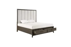 Landon Upholstered Panel Bed In Walnut, Queen