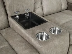 Lantana 2 Power Console Loveseat In Rocky Gray/Brown