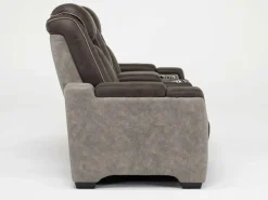 Lantana 2 Power Console Loveseat In Rocky Gray/Brown
