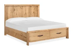 Laramie Panel Bed W/ Storage In Honey Wheat, Queen