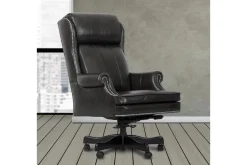 Leather Office Desk Chair In Alabaster