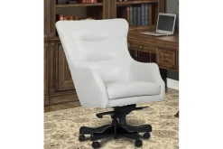 Leather Office Desk Chair In Alabaster