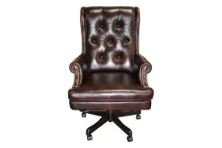 Leather Office Desk Chair In Alabaster