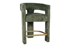 Leslie Upholstered Counter Height Stool In Rust