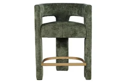 Leslie Upholstered Counter Height Stool In Rust