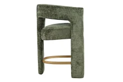 Leslie Upholstered Counter Height Stool In Rust