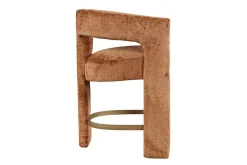 Leslie Upholstered Counter Height Stool In Rust