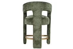 Leslie Upholstered Counter Height Stool In Rust
