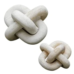 Limestone Link Sculpture, Set Of 2