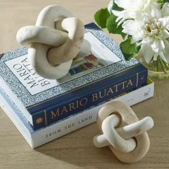 Limestone Link Sculpture, Set Of 2