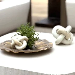 Limestone Link Sculpture, Set Of 2