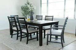 Lincoln Dining Table, 4 Chairs & 2 Arm Chairs In Dark Espresso