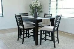 Lincoln Square Counter Height Dining Table & 4 Stools In Dark Espresso