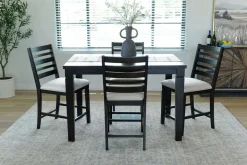 Lincoln Square Counter Height Dining Table & 4 Stools In Dark Espresso