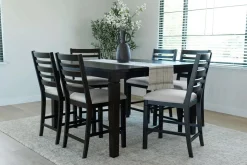 Lincoln Square Counter Height Dining Table & 6 Stools In Dark Espresso
