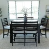 Lincoln Square Counter Height Dining Table, 4 Stools & Bench In Dark Espresso